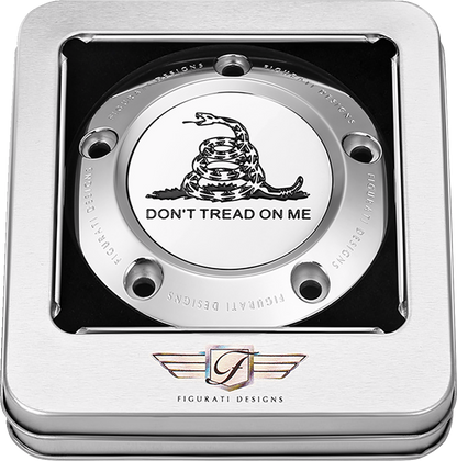 FIGURATI DESIGNS Timing Cover - 5 Hole - Don't Tread on Me - Stainless Steel FD40-TC-5H-SS