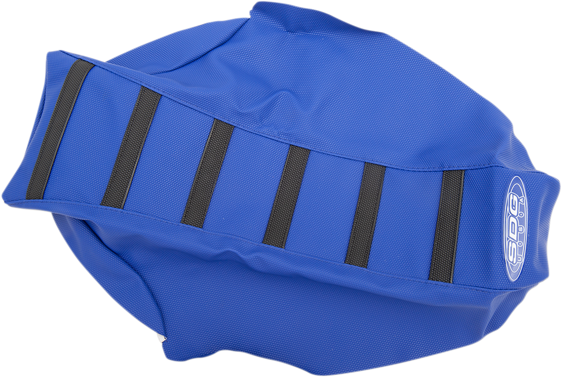 SDG 6-Ribbed Seat Cover - Black Ribs/Blue Top/Blue Sides 95945KBB