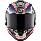 IN STOCK ALPINESTARS Supertech R10 Helmet - Team - Matte Black/Carbon Red Fluo/Blue - Medium 8200224-1383-M