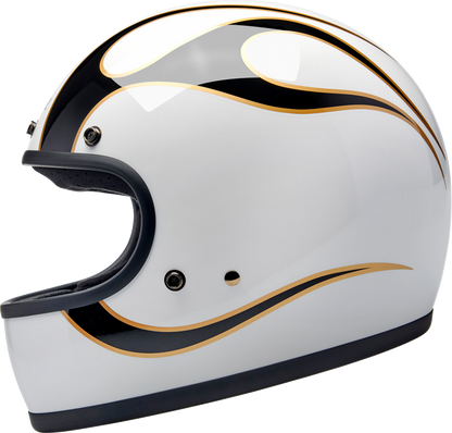 Casco BILTWELL Gringo - Llamas - Blanco/Negro - XS 1002-561-501 