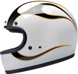 BILTWELL Gringo Helmet - Flames - White/Black - XL 1002-561-505