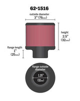 K&N 1in Flange L x 3in OD x 2.5in Height Clamp On Crankcase Vent Filter 62-1516