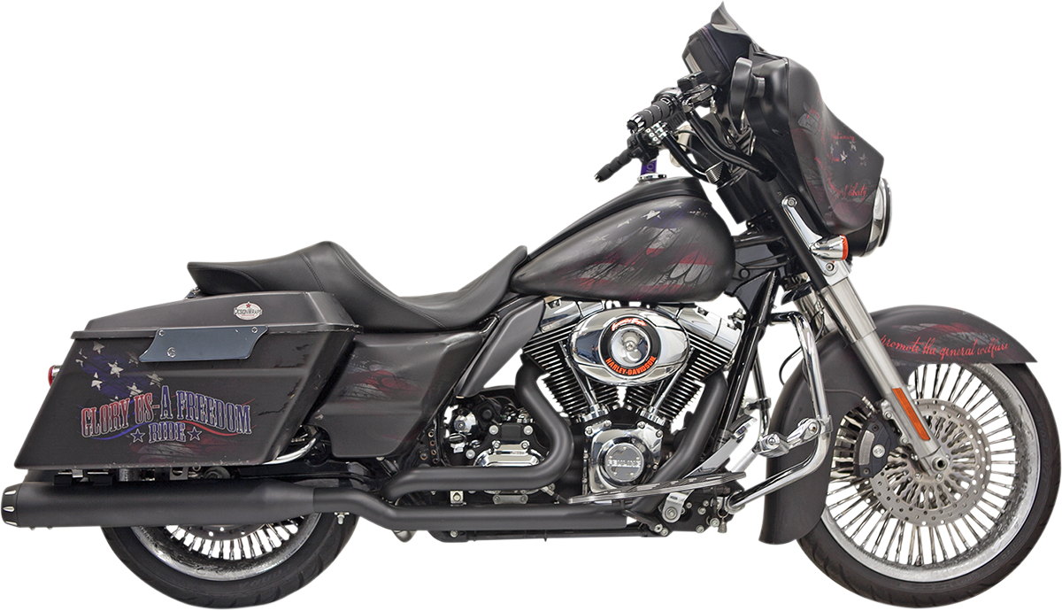 BASSANI XHAUST Down Under Exhaust - Black - Straight Can 1F76RB