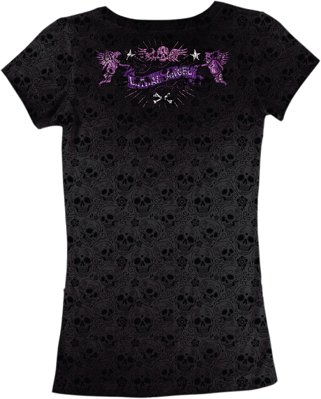 LETHAL THREAT Women's Day of the Dead Gun T-Shirt - 1XL LA206121X