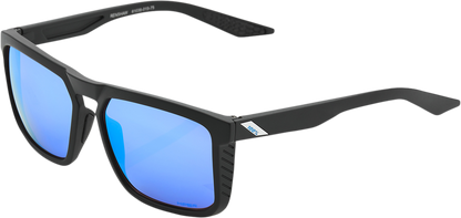 100% Renshaw Sunglasses - Matte Black - HiPER Blue Mirror 60021-00001