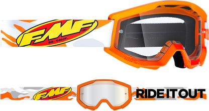 FMF Youth PowerCore Goggles - Assault - Gray - Clear F-50054-00001 2601-3020