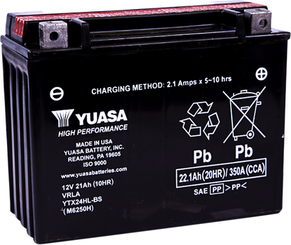 YUASA AGM Battery - YTX24HL YUAM7250H