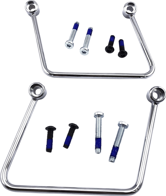 DRAG SPECIALTIES Saddlebag Support Kit - Chrome - '18-'21 S77-0155C