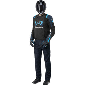 IN STOCK OPEN BOX  ALPINESTARS T-Stunt Air Jacket - Black/Dark Blue/Blithe Blue - XL 3301825-1386-XL