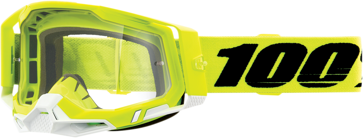 100% Racecraft 2 Goggles - Fluo Yellow - Clear 50009-00004