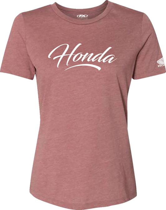 FACTORY EFFEX Women's Honda Script T-Shirt - Heather Mauve - XL 27-87346