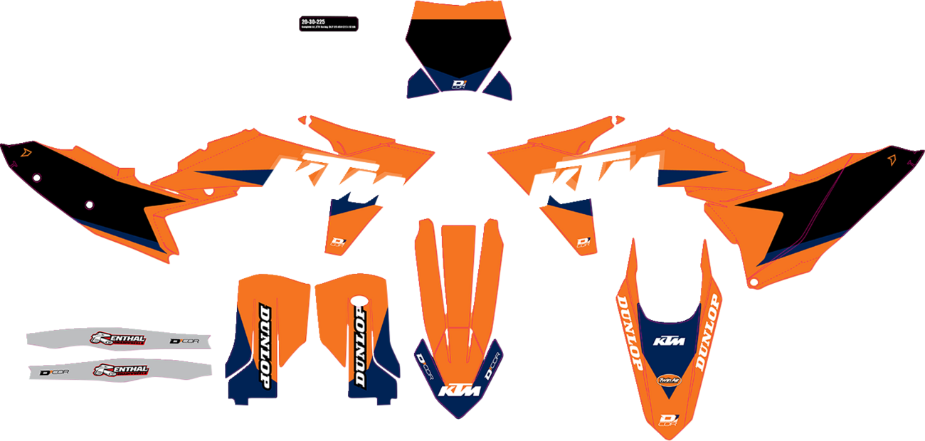 D'COR VISUALS Graphic Kit - Black - KTM Racing 20-30-225