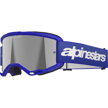 ALPINESTARS GOGGLES Vision 3 Goggle - Wordmark - Blue - Silver Mirror 5103225-7266