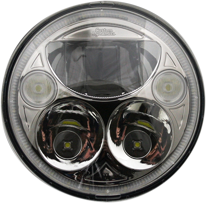 CUSTOM DYNAMICS LED Headlight - 7" - Chrome - Each CDTB-7-C