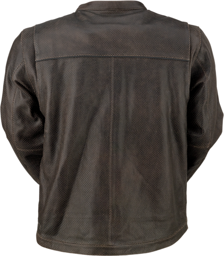 Z1R Munition Perforated Leather Jacket - Brown - Large 2810-3806