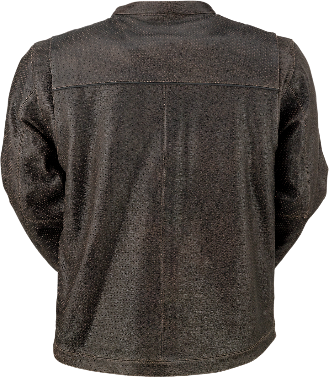 Z1R Munition Perforated Leather Jacket - Brown - XL 2810-3807
