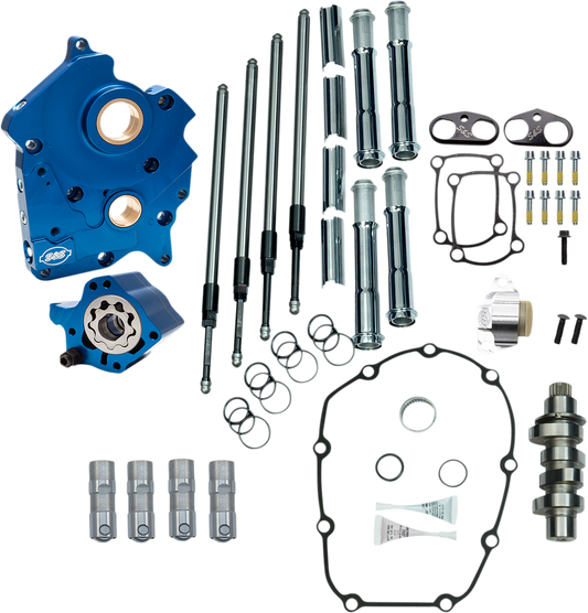 S&S CYCLE Cam Chest Kit with Plate M8 - Chain Drive - Water Cooled - 475 Cam - Chrome Pushrods 310-1000B