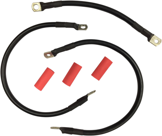 DRAG SPECIALTIES Black Battery Cable Set - '65-'84 FL E25-0091B-T6