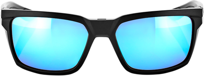 100% Daze Sunglasses - Matte Black - Blue Mirror 61030-019-75