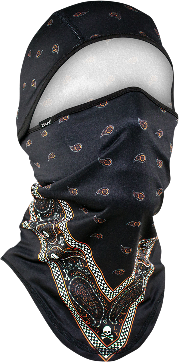 ZAN HEADGEAR SportFlex Convertible Balaclava - Black/Orange Bandanna WB4L197