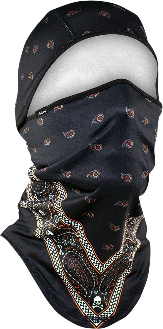 ZAN HEADGEAR SportFlex Convertible Balaclava - Black/Orange Bandanna WB4L197