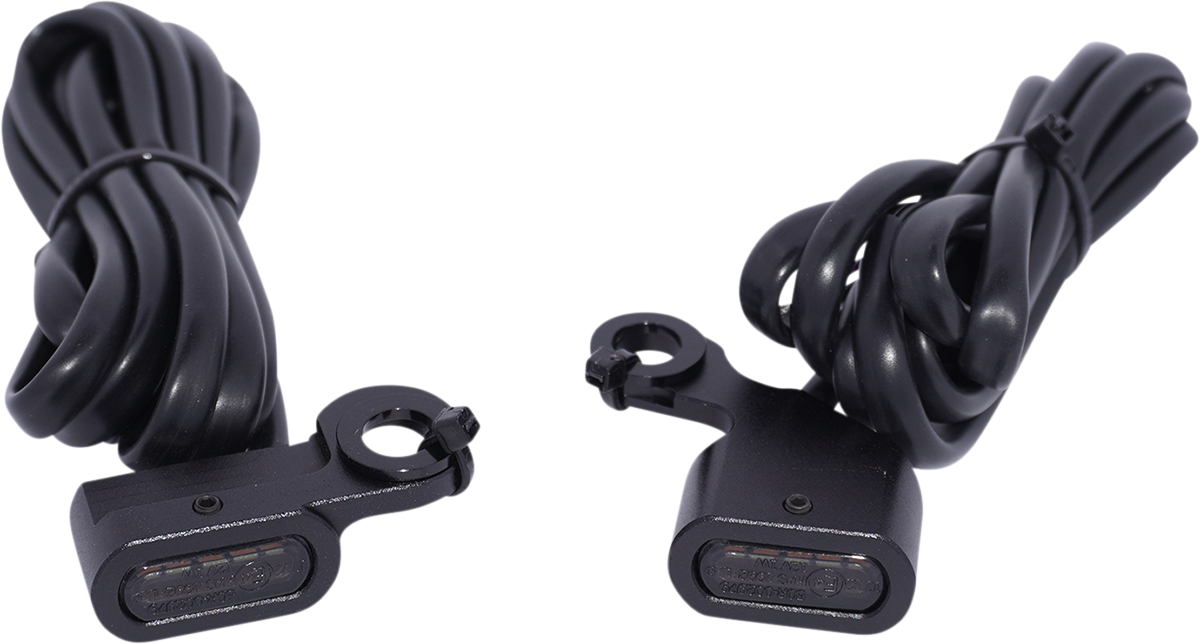 DRAG SPECIALTIES Luces marcadoras - Ámbar/Blanco - Lente ahumada - Negro mate BLANCO/ÁMBAR DUAL FUNCIÓN L22-0230DMBME