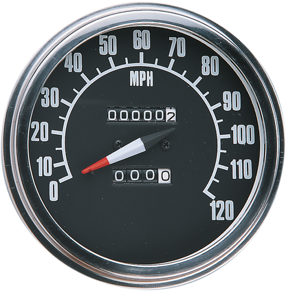 DRAG SPECIALTIES 5" FL-Style 2240:60 Speedometer with Reed Switch - '68-'84 Black Face 74584M