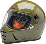 BILTWELL Lane Splitter Helmet - Gloss Olive Green - Medium 1004-154-503