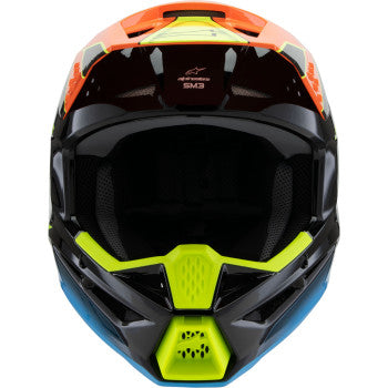 ALPINESTARS Youth SM3 Helmet - Fray - Gloss Black/Orange/Yellow Fluo- Small 8301625-1455-YS