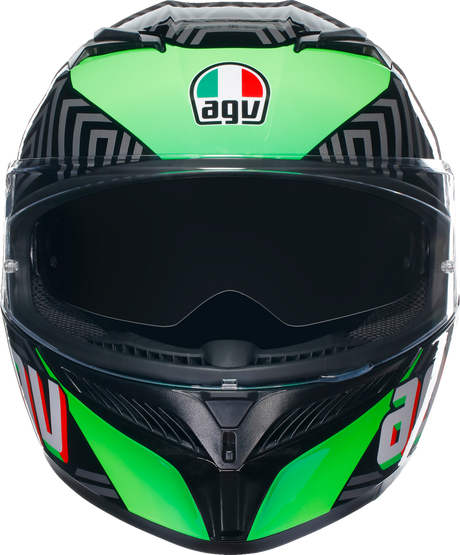 AGV K3 Helmet - Kamaleon - Black/Red/Green - Large 2118381004013L