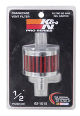 K&N Steel Base Chrome Top Crankcase Vent Filter 1/2in. Vent / 2in. OD / 1-1/2in. Height 62-1015