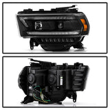 Spyder 19-22 Dodge Ram 2500 (Halogen Only) Projector Headlights - Black PRO-YD-DR19HDHALSI-SEQ-BK 5088611