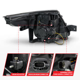 ANZO 11-15 Ford Explorer (w/Factory Halogen HL Only) Projector Headlights w/Light Bar Black Housing 111575