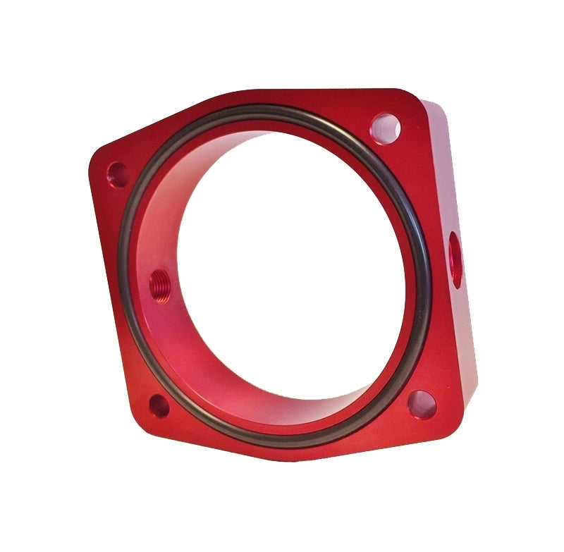 Torque Solution 03-06 Nissan 350Z / 02-09 Nissan Maxima 3.5L V6 Throttle Body Spacer (Red) TS-TBS-024R