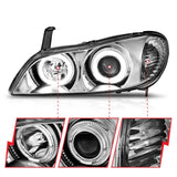 ANZO 2000-2004 Infiniti I30 Projector Headlights w/ Halo Chrome 121078