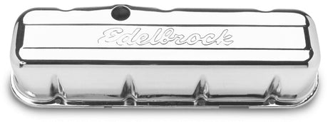 Edelbrock Valve Cover Signature Series Chevrolet 1965 and Later 396-502 V8 Chrome 4680