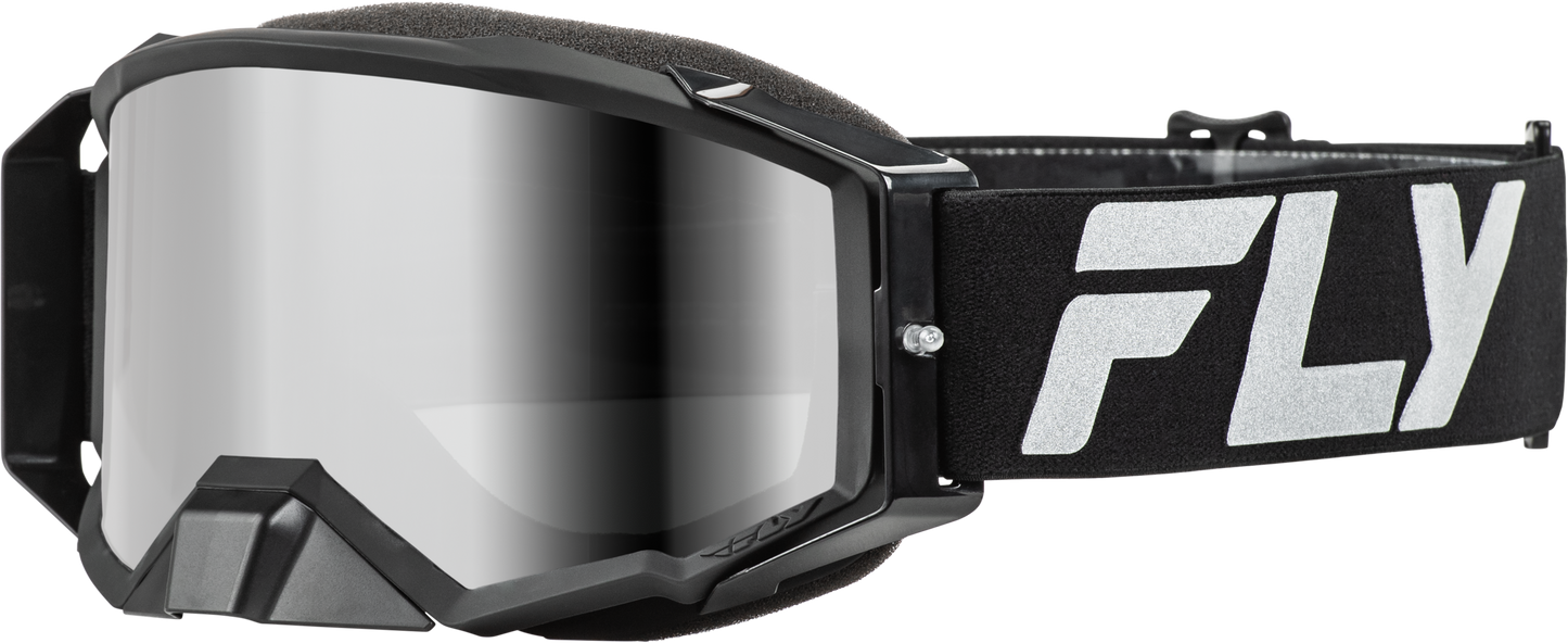 FLY RACING Zone Elite Goggle Black/Silver W/ Silver Mirror/Smoke Lens 37-51905