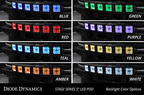 Diode Dynamics Bronco SS5 6-Pod CrossLink Grille Lightbar Kit Sport - White Combo DD7235