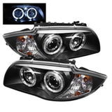 Spyder BMW E87 1-Series 08-11 Projector Headlights LED Halo Black High H1 Low H7 PRO-YD-BMWE87-HL-BK 5008985