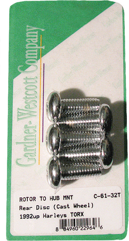 GARDNERWESTCOTT Rear Brake Rotor Torx Torx Buttonhead 92-Up Cast C-61-32T