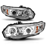 ANZO 2006-2011 Honda Civic Projector Headlights w/ Halo Chrome (CCFL) 121061