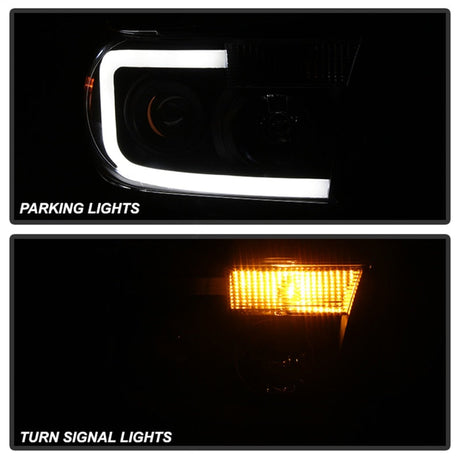 Xtune Toyota Tundra 07-13 LED Light Bar Projector Headlights Black PRO-JH-TTU07-LED-BK 9027888