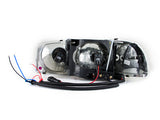ANZO 1999-2006 Gmc Sierra 1500 Crystal Headlights w/ Halo and LED Black 111207