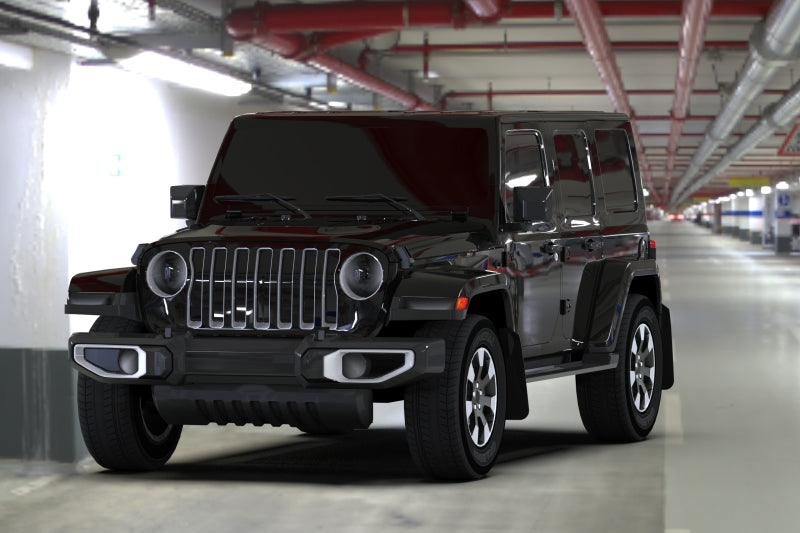 Rally Armor 18-22 Jeep JL Wrangler Black UR Mud Flap w/ White Logo MF54-UR-BLK/WH