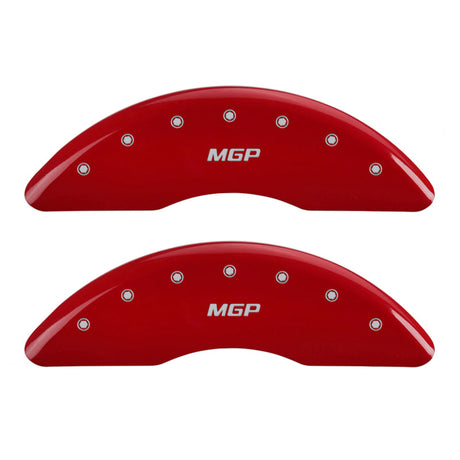 MGP 4 Caliper Covers Engraved Front & Rear MGP Red finish silver ch 22209SMGPRD
