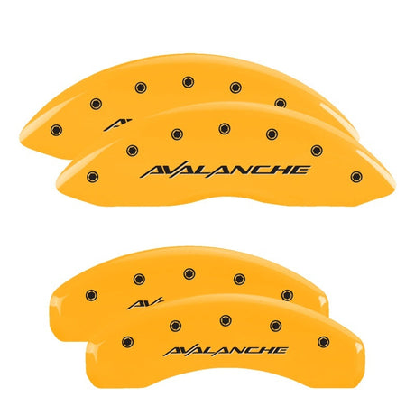 MGP Front set 2 Caliper Covers Engraved Front Silverado Red finish silver ch 14207FSILRD