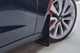 Rally Armor 17-22 Tesla Model 3 Black UR Mud Flap - Metallic Black Logo MF62-UR-BLK/MBK