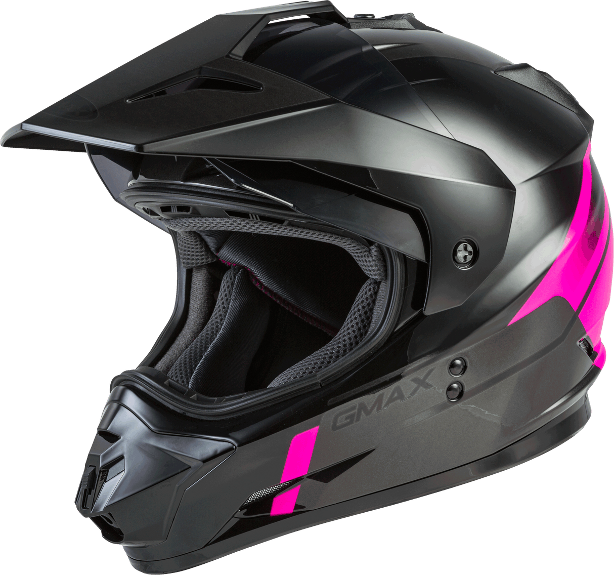 GMAX Gm-11 Dual-Sport Scud Helmet Black/Pink/Grey Sm G1113404