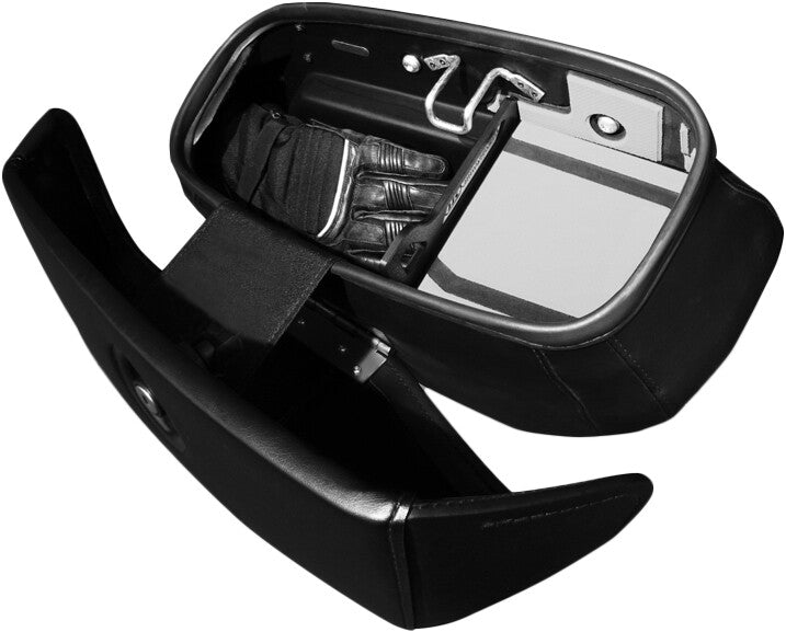 HARDSTREET 18-Up Hd Saddle Bag Shelf Set Heritage Classic Grey HSL-1032-SBSH-HD-GB