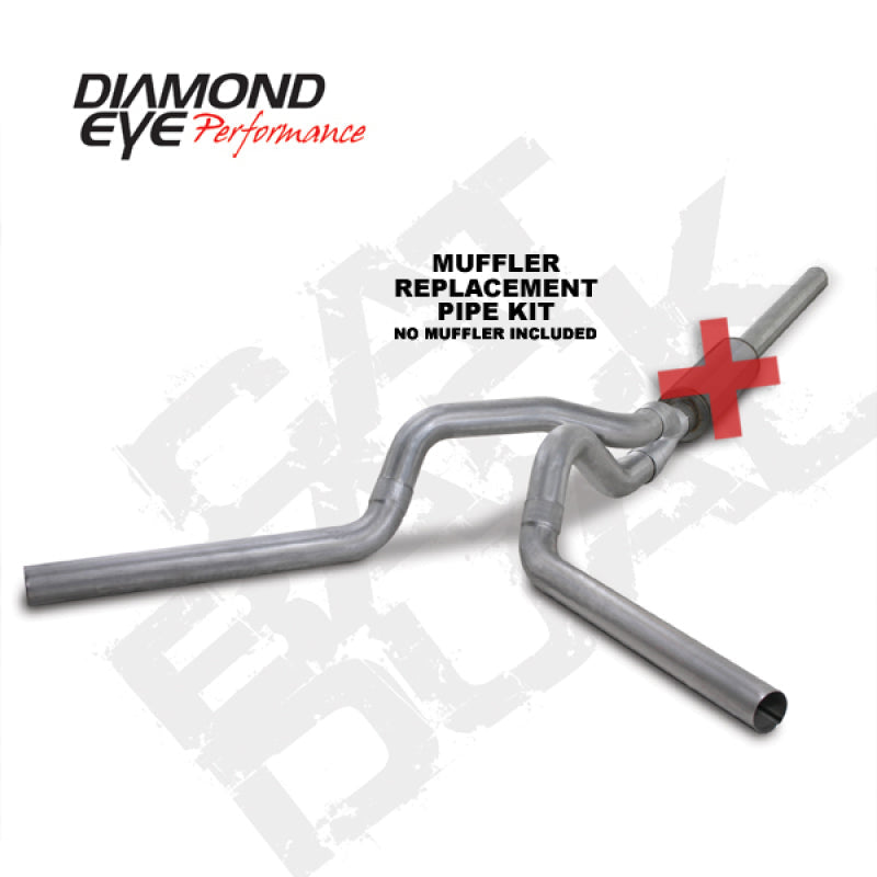 Diamond Eye KIT 4in CB MFLR RPLCMENT PIPE DUAL AL: 2004.5-2007.5 DODGE CUMMINS 600 K4236A-RP